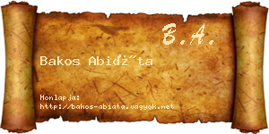 Bakos Abiáta névjegykártya