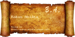Bakos Abiáta névjegykártya